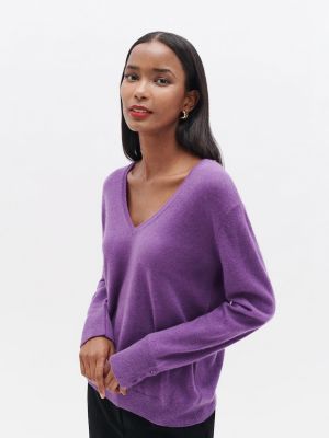 Однотонный кашемировый свитер Caroll фиолетовый