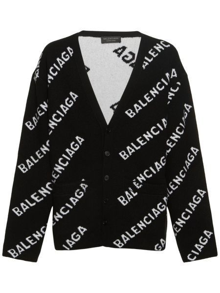 Cardigan i uld Balenciaga sort