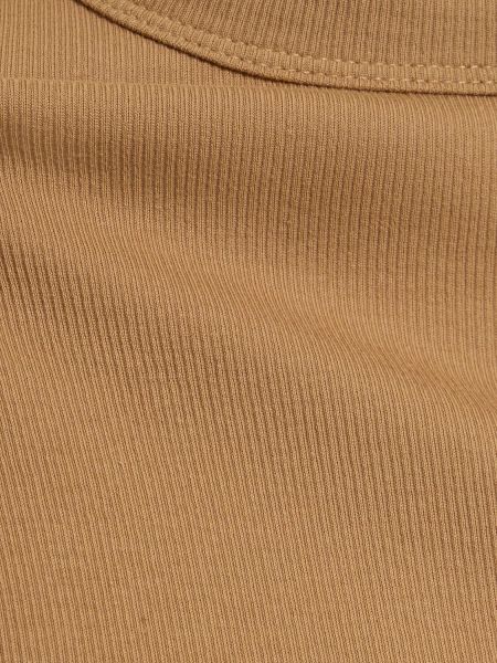 Pamučna majica od jersey Toteme smeđa