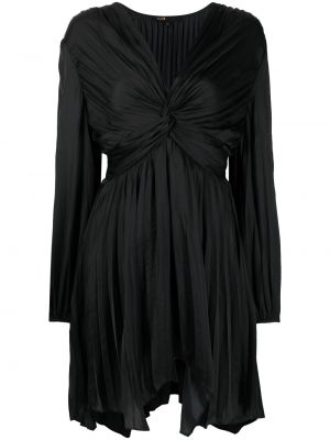 Plisirana koktel haljina s v-izrezom Maje crna