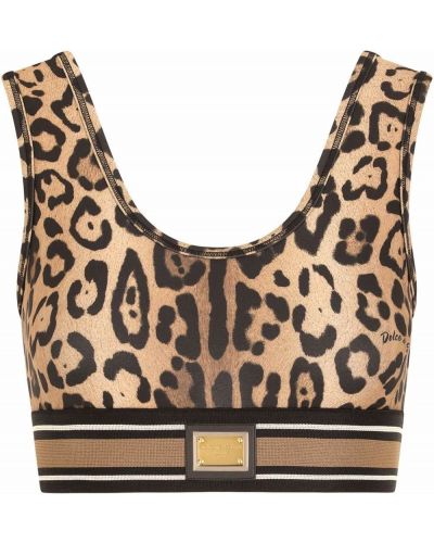 Tank top s potlačou s leopardím vzorom Dolce & Gabbana