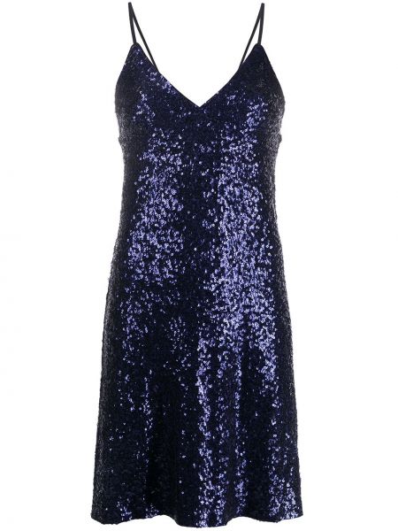 Mini vestido con lentejuelas Norma Kamali azul