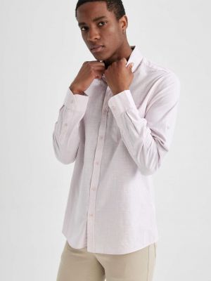 Polo marškinėliai slim fit ilgomis rankovėmis Defacto pilka