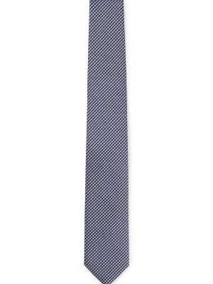 Жаккардовый шелковый галстук Hugo Boss синий