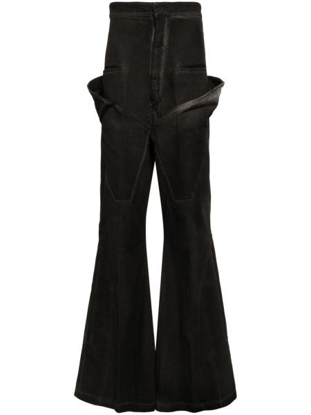 Zvonové džíny s vysokým pasem Rick Owens černé