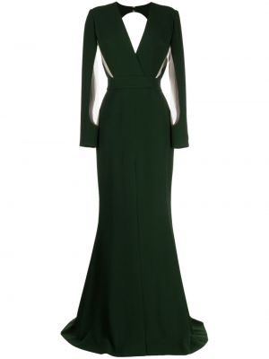 Sukienka wieczorowa z krepy Elie Saab zielona