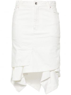 Ασύμμετρη φούστα τζιν Sacai λευκό