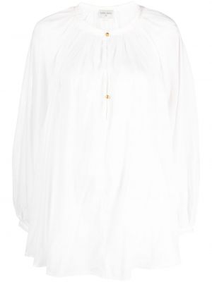 Памучна копринена блуза Forte_forte бяло