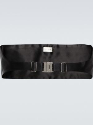 Cinturón de seda Saint Laurent negro