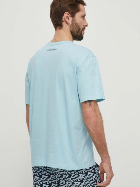 Bavlněné tričko s potiskem Calvin Klein Underwear modré