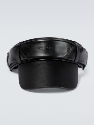 Cappello con visiera di pelle Givenchy nero