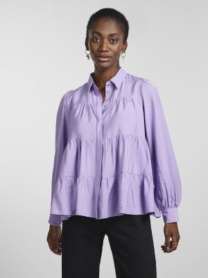 Camisa con volantes manga larga Y.a.s violeta