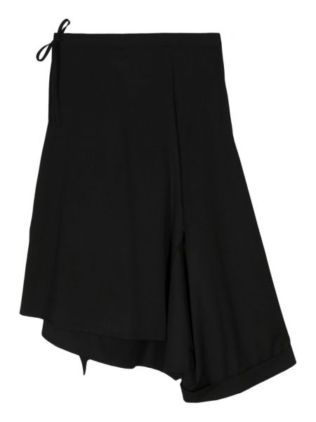 Asymetrické vlněné midi sukně Yohji Yamamoto černé