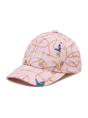 Raštuotas kepurė su snapeliu Guess rožinė