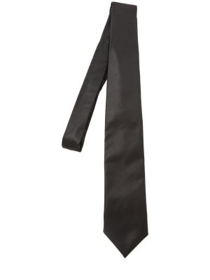 Kožená kravata Bottega Veneta černá