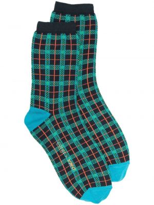 Kockované ponožky s potlačou Ymc modrá