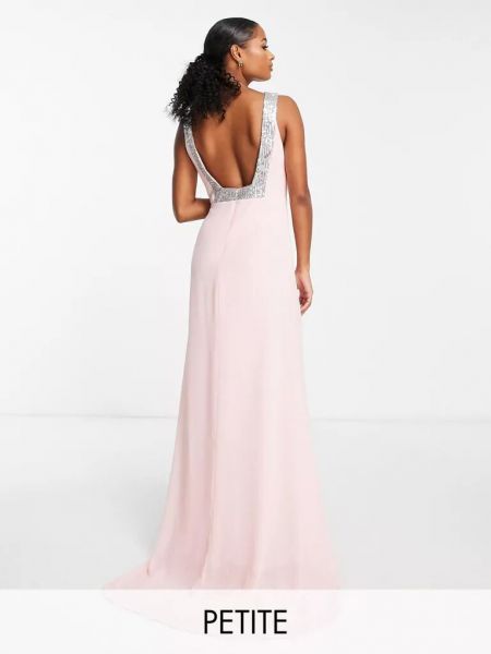 Длинное платье Tfnc розовое
