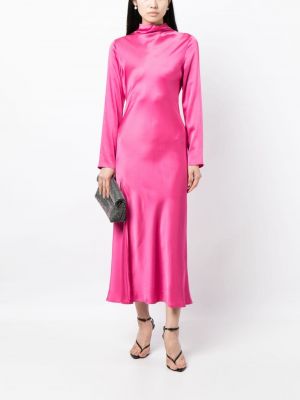 Saténové midi šaty Lapointe růžové