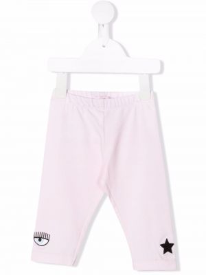 Trykt stretch bukser for jenter Chiara Ferragni Kids rosa