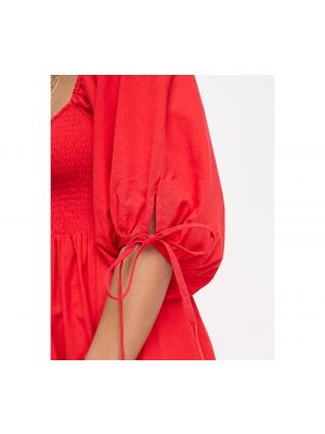 Платье миди с пышными рукавами Accessorize красное