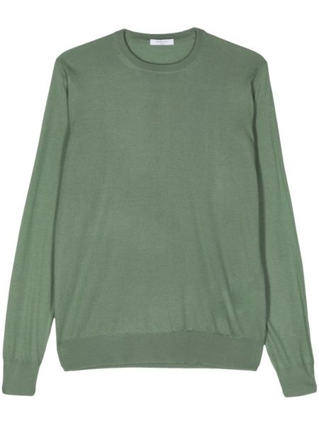 Пуловер с кръгло деколте Boglioli зелено