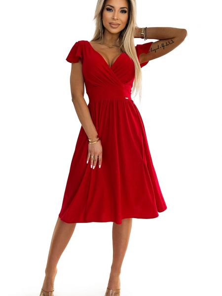 Платье мини с коротким рукавом Numoco красное