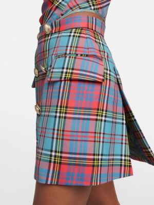 Jupe courte taille haute en laine à carreaux Vivienne Westwood
