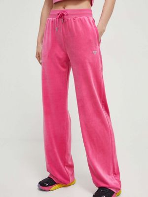Спортивные штаны с аппликацией Guess розовые