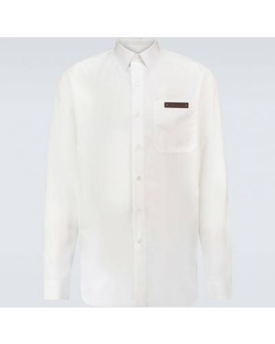 Памучна риза с дълъг ръкав Berluti бяло