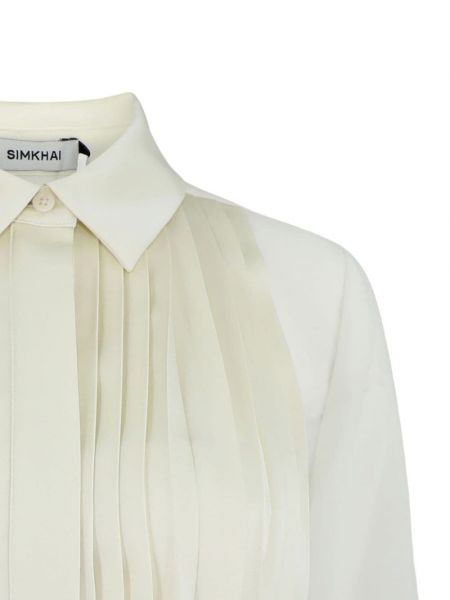 Hemd mit plisseefalten Simkhai weiß