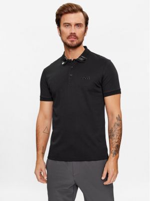 Polo marškinėliai slim fit Boss juoda