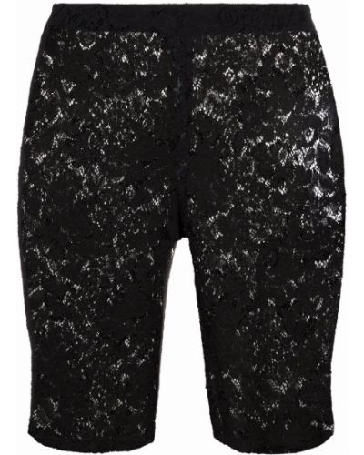 Pantalones culotte de flores de encaje Stella Mccartney negro