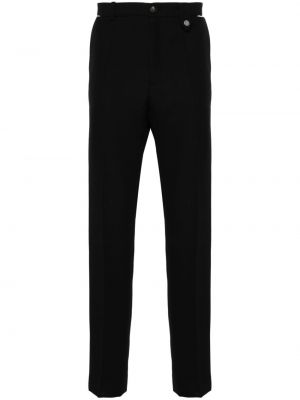 Vlněné rovné kalhoty Egonlab černé