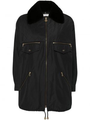 Dygsniuotas šilkinis paltas Chanel Pre-owned juoda