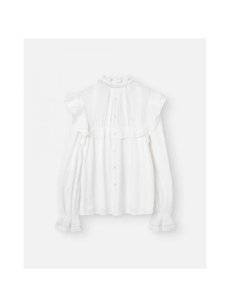 Blusa de algodón de encaje Isabel Marant étoile blanco
