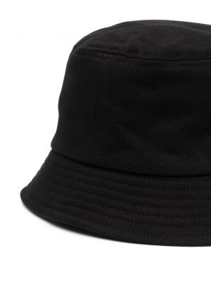 Haftowany kapelusz bawełniany Isabel Marant czarny