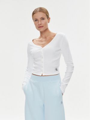 Priliehavá blúzka Calvin Klein Jeans biela