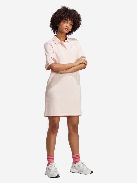 Mini šaty Adidas Originals růžové