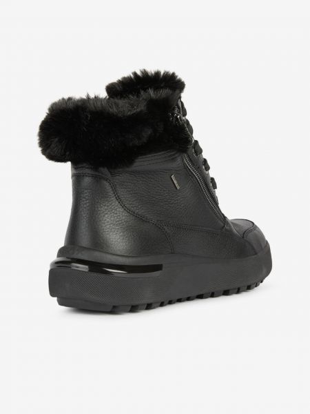 Kožené sněžné boty s kožíškem Geox černé