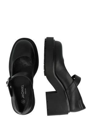 Полуотворени обувки с ток с отворена пета Monki черно