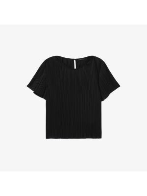 Плиссированная блузка с круглым вырезом Ikks черная