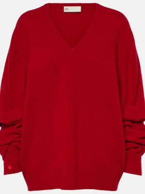 Вълнен пуловер Tory Burch червено