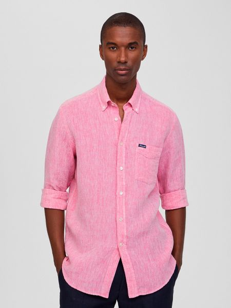 Camisa de lino Façonnable rosa