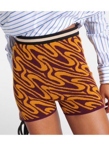 Pantalones cortos de tejido jacquard Dries Van Noten naranja
