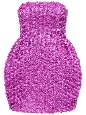 Květinové mini šaty Rotate fialové