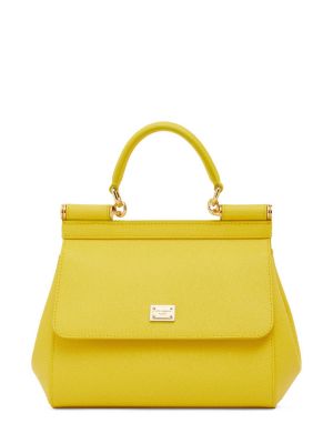 Bolso clutch de cuero Dolce & Gabbana amarillo