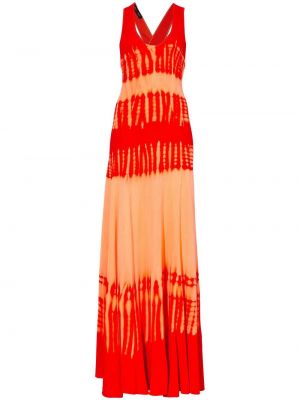 Viskózové pletené šaty bez rukávů s potiskem Proenza Schouler - oranžová