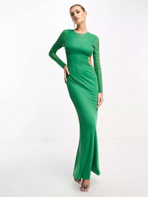 Длинное платье с длинным рукавом Naanaa зеленое