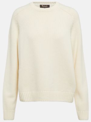 Sweter z kaszmiru Loro Piana biały