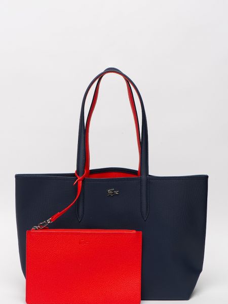 Кожаная сумка Lacoste синяя